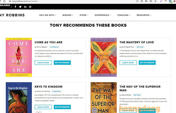 TONY RECOMMENDS THESE BOOKS